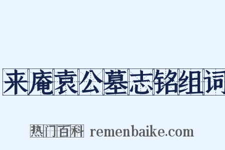 来庵袁公墓志铭组词是什么意思的图片